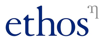 Ethos written in the Ethos logo in dark blue