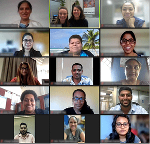 Screenshot of a zoom call that was the Fiji workshop